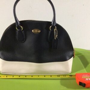 Coach two-toned leather top handle bag